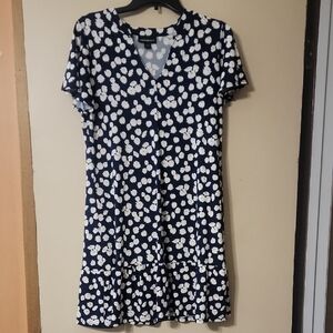 Navy and White Floral Mini Dress